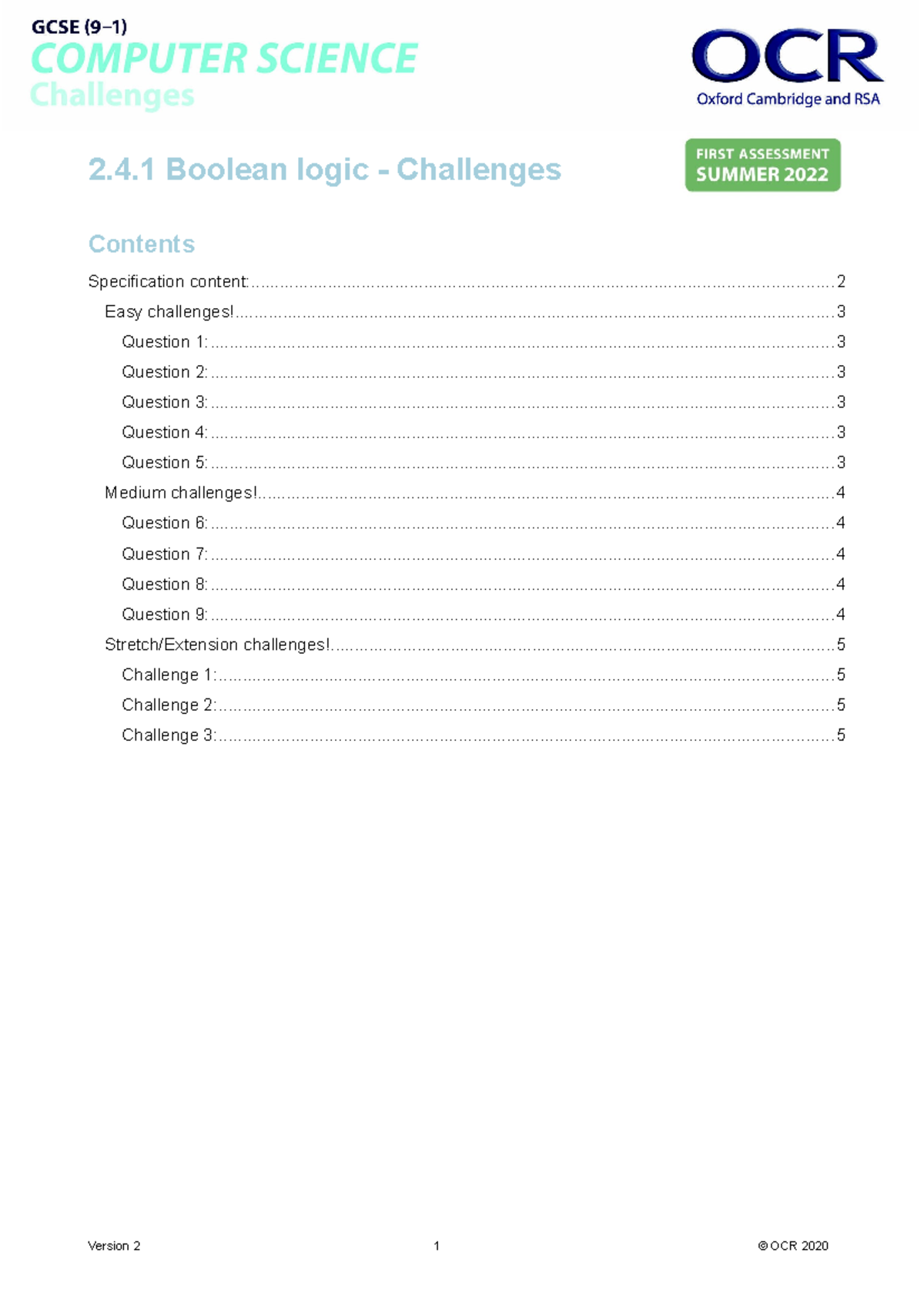 [49471 ]03 Boolean logic Challenges v1 - 2.4 Boolean logic - Challenges ...