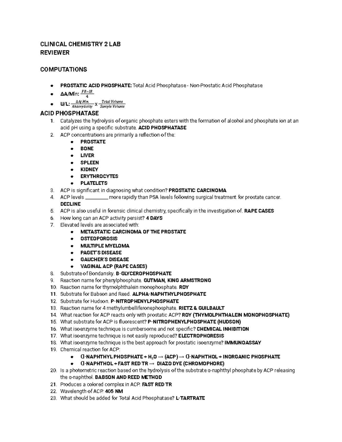 CC 2 LAB REVIEW: Prostatic Acid Phosphatase Computations and Insights ...