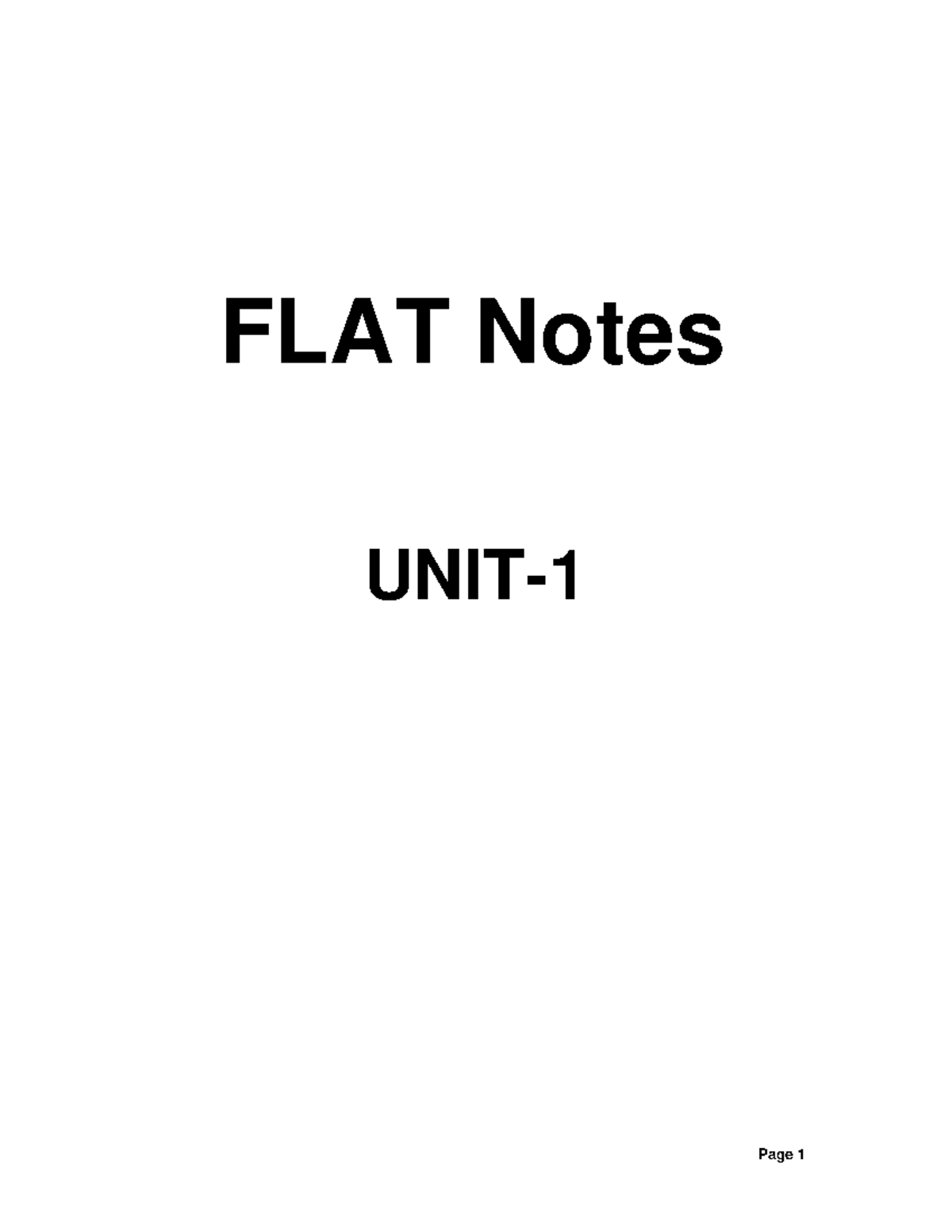 FLAT Notes - Simple Guide to Chdvbnj Units - Studocu