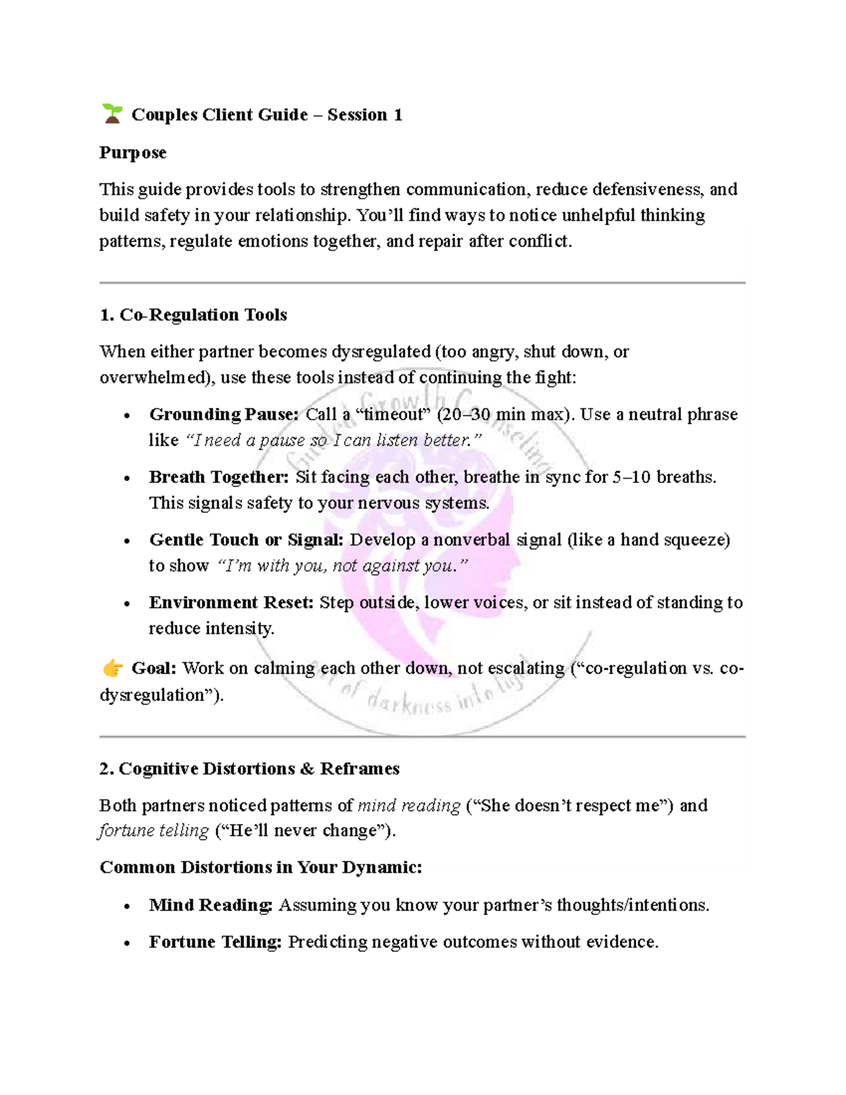 🌱 Couples Client Guide: Session 1 - Tools for Communication & Conflict ...