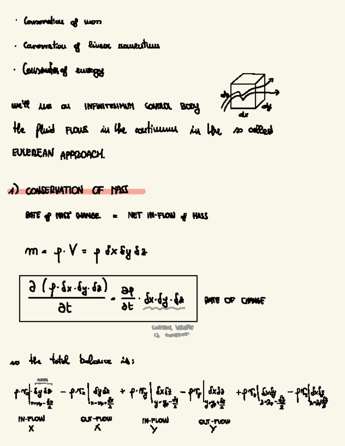 CFD - Conservation of Mass and Energy in Fluid Dynamics - Studocu