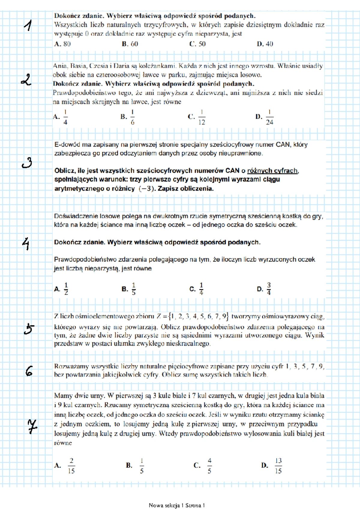 15. Statystyka - Zadania Maturalne z Średniej, Mediany i Dominanty