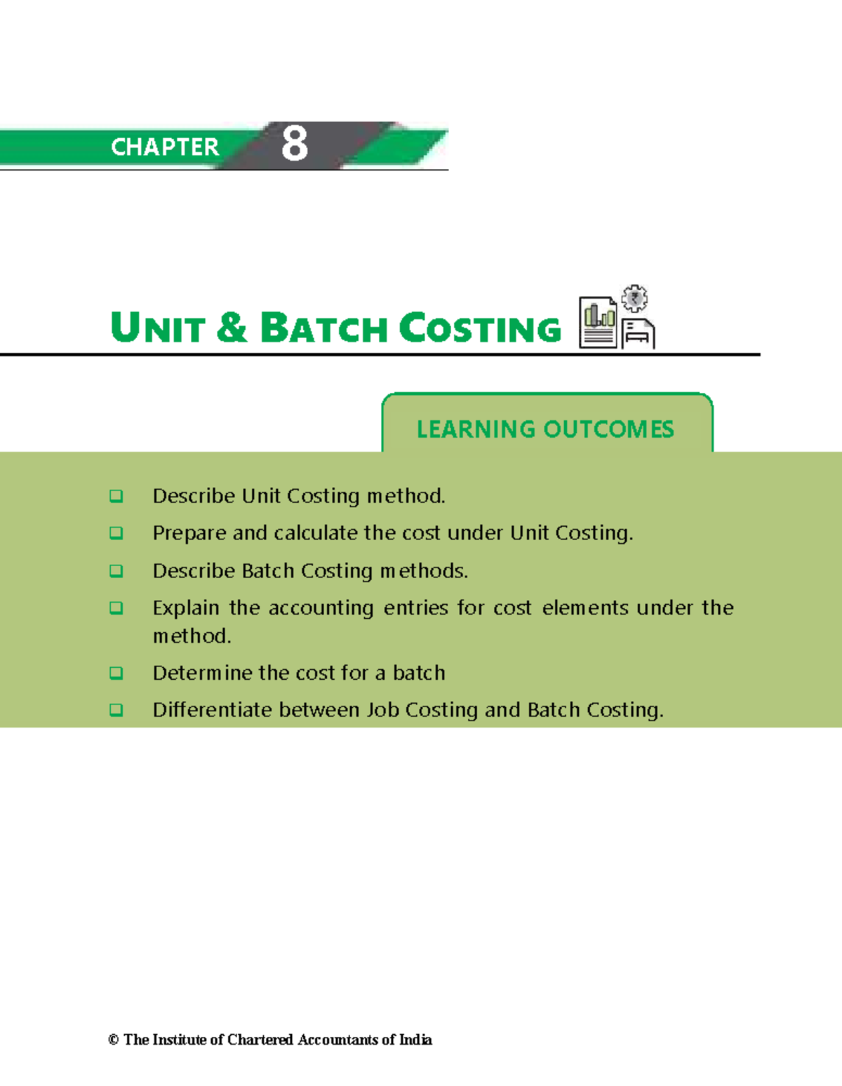 CHAPTER 8: UNIT BATCH COSTING - METHODS AND APPLICATIONS - Studocu