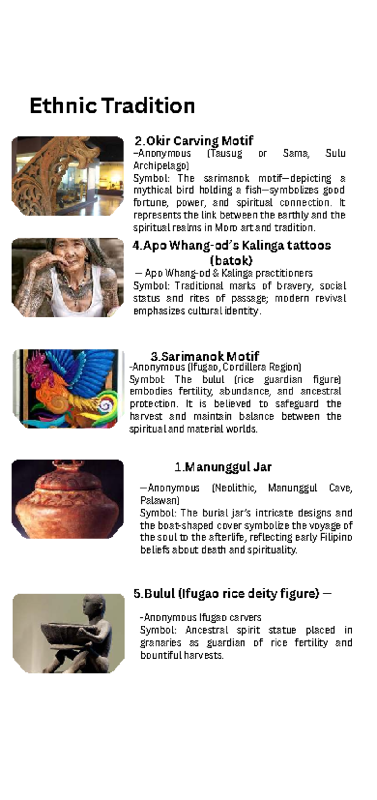 Ethnic Tradition: Understanding Society Through Art and Symbols - Studocu