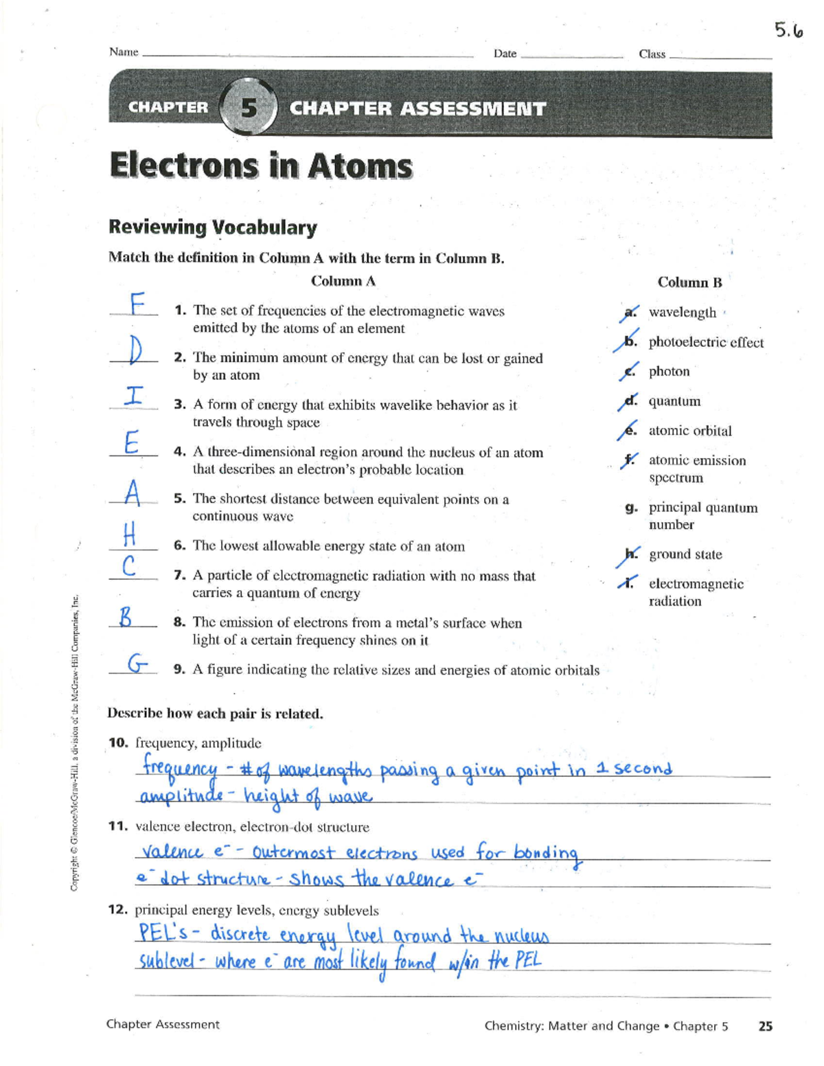 WS 5.6 KEY - Test answer key unit 5 work sheet study guide - 5 Name ...
