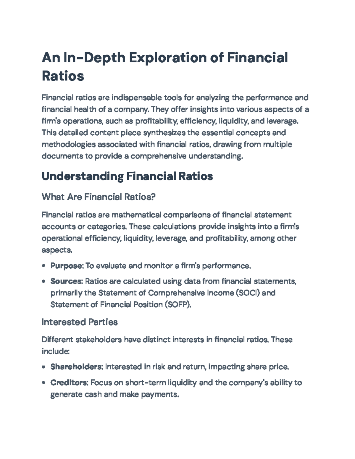 Comprehensive Guide to Financial Ratios Analysis - An In-Depth ...