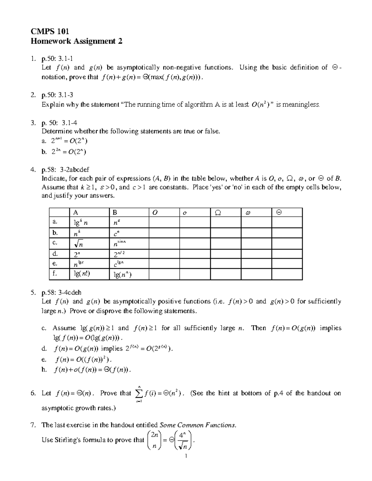 Hw2 - 2nd homework assignment for CS 101 - 1 CMPS 101 Homework ...