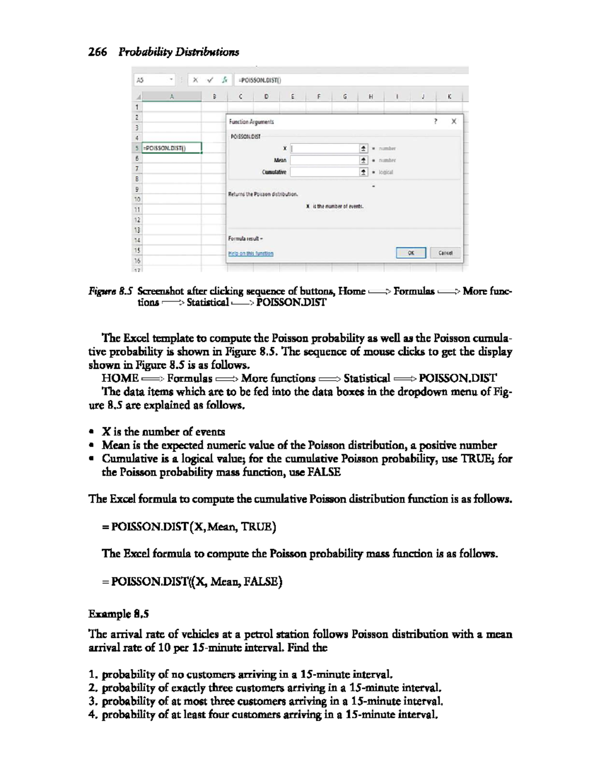 266 Probability Distributions A5: Poisson Distribution Excel Guide ...