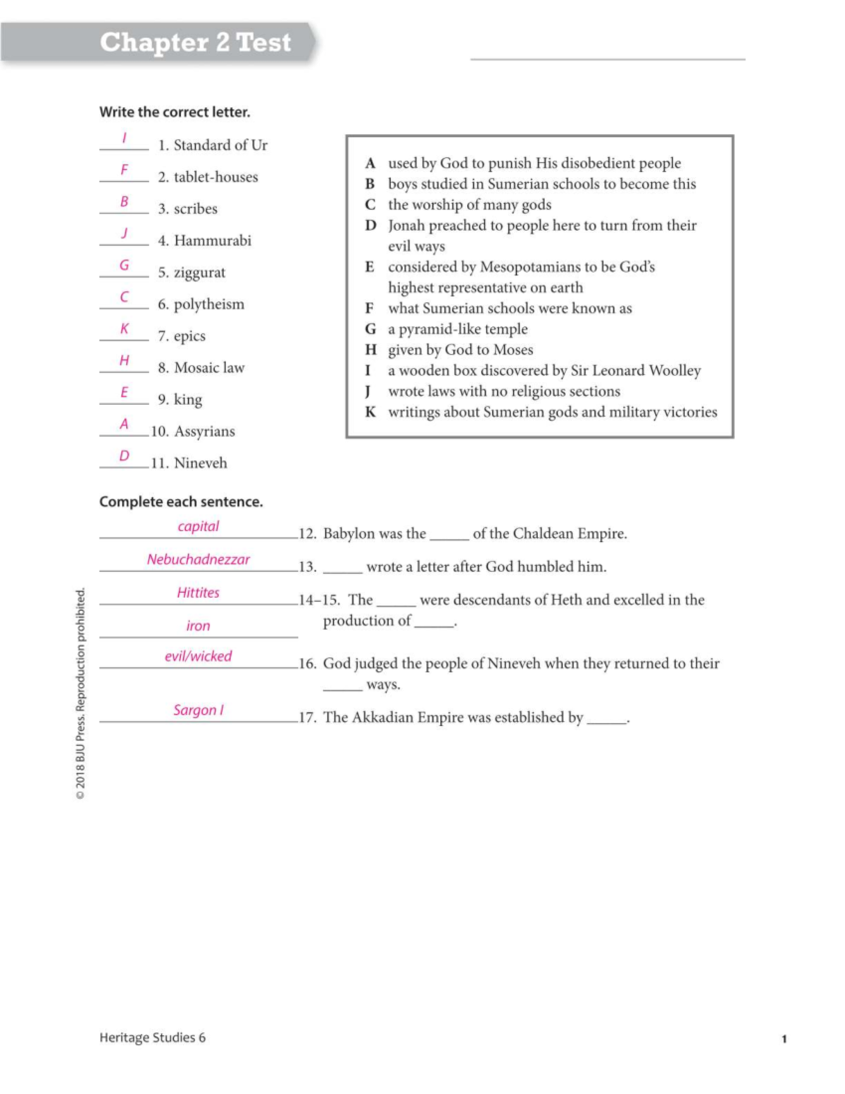 Heritage Studies 6 Chapter 2 Test Answer Key And Review Studocu