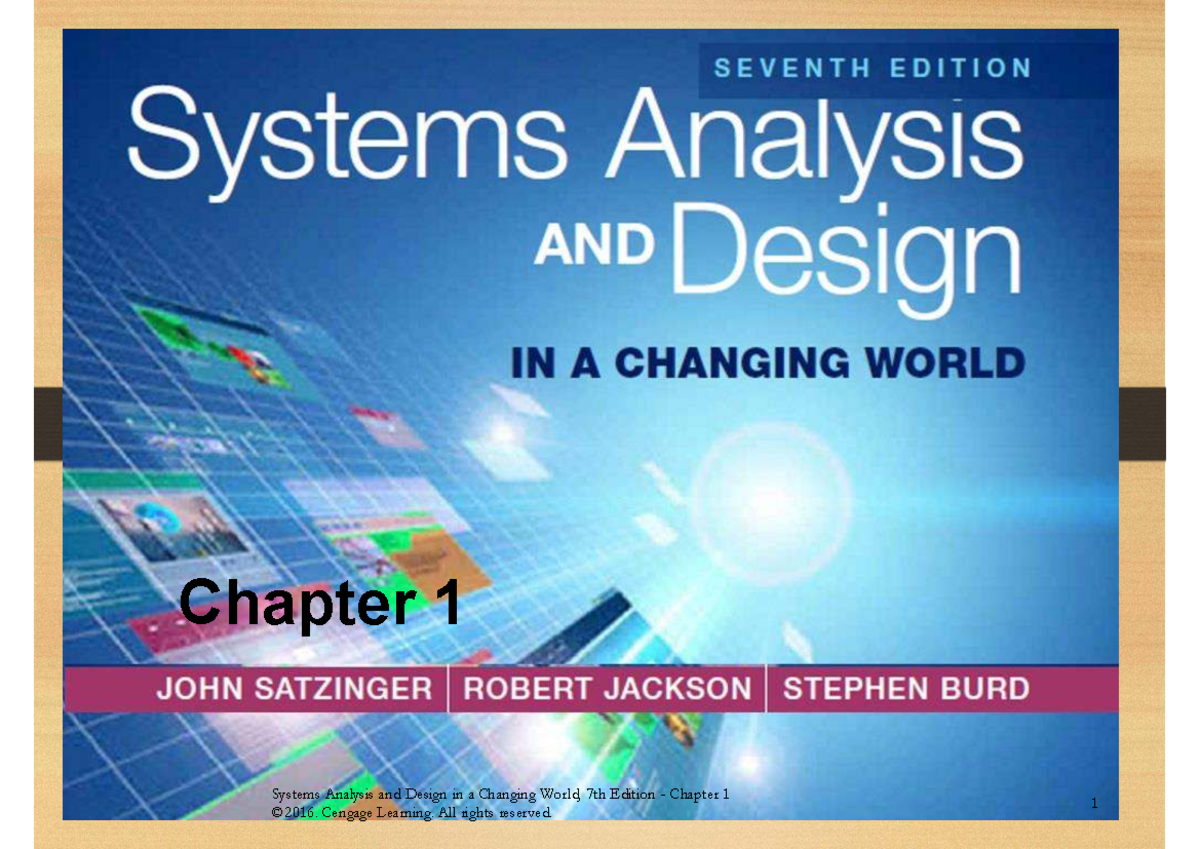 Systems Analysis and Design: Chapter 1 Overview - Studocu