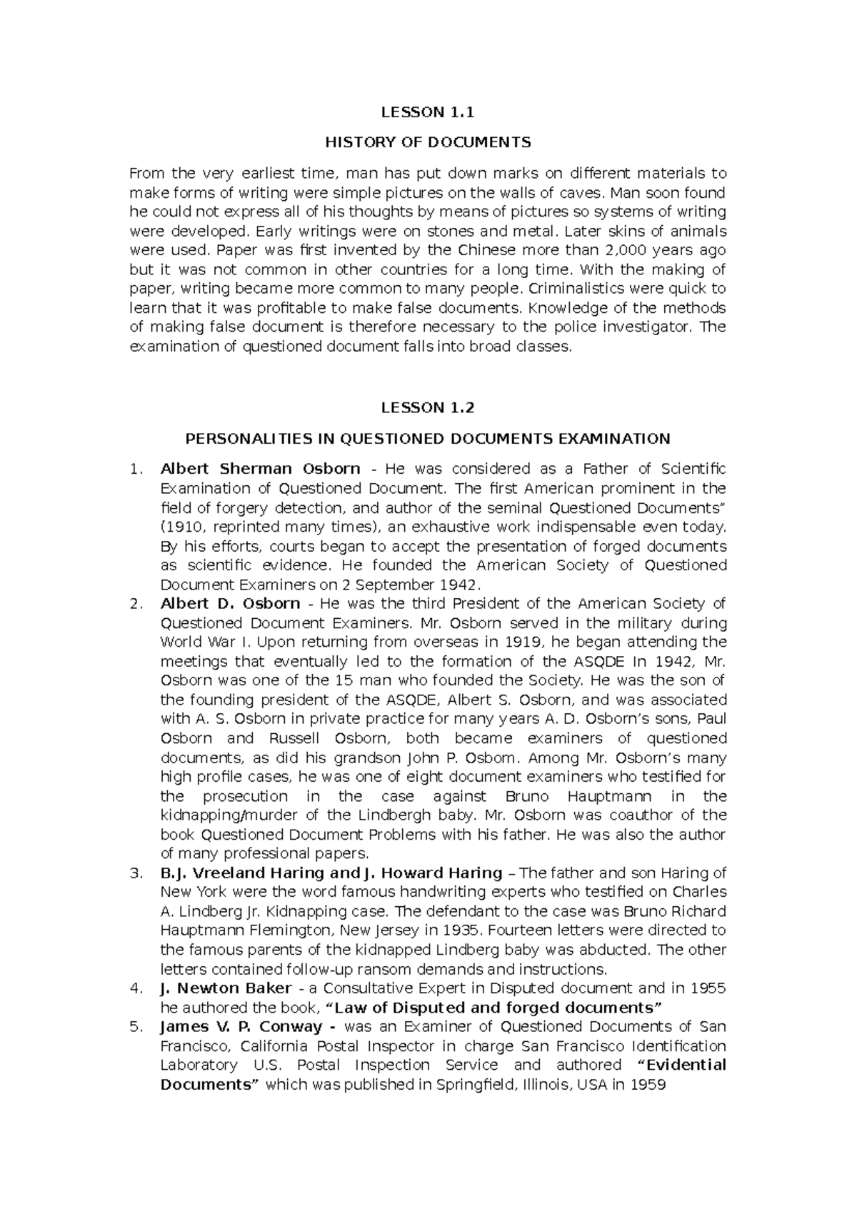 Chapter 1: Overview of Document History and Examination Importance ...