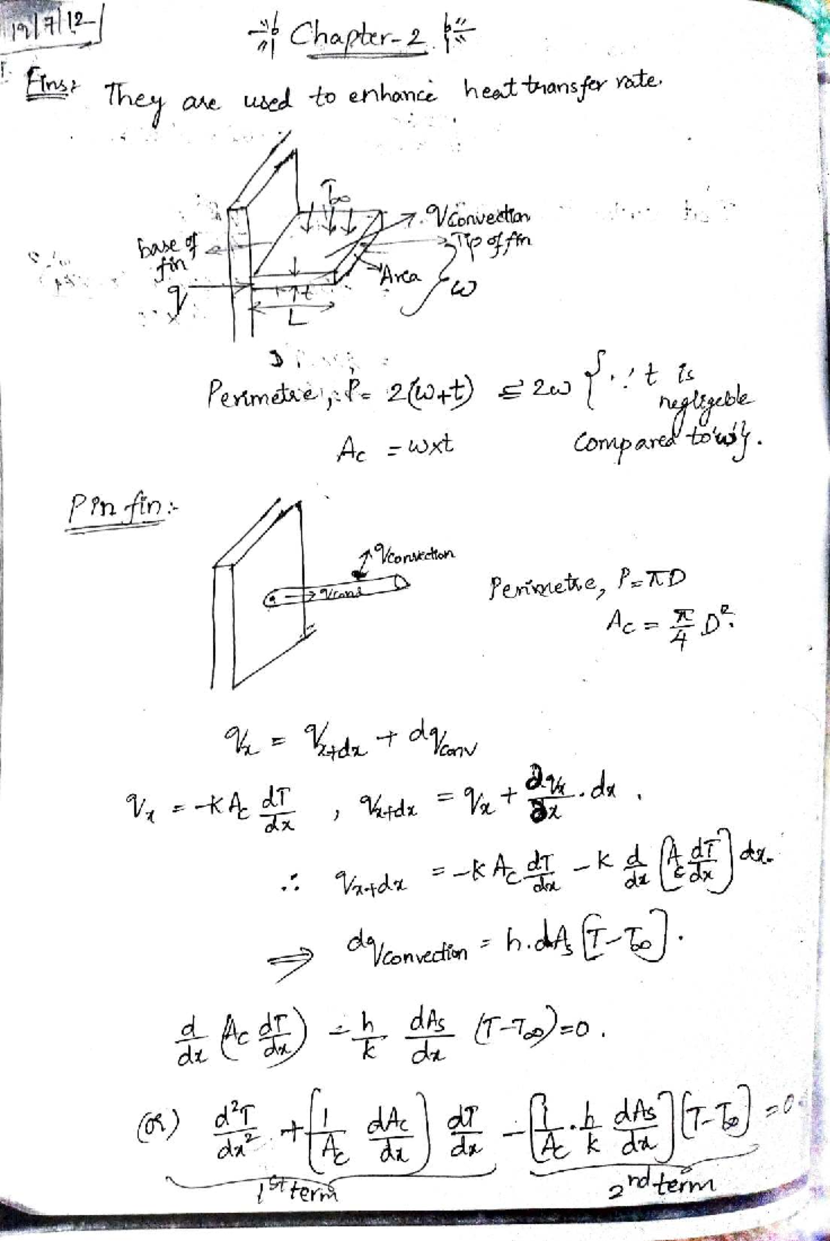 Unit 2 HMT - Heat Transfer Analysis and Fin Effectiveness Notes - Studocu