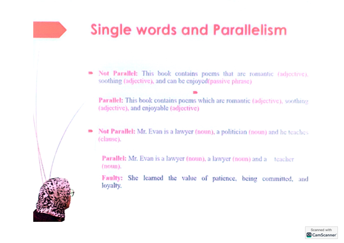 Writing paragraph - Single words and Parallelism Not Parallel: This ...