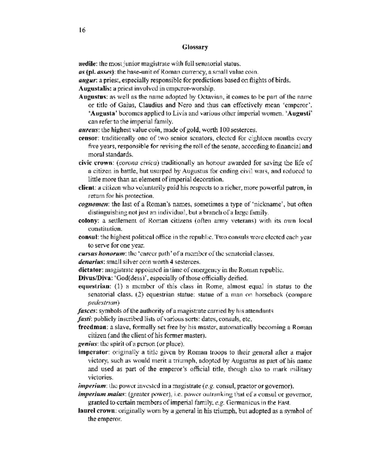 Julio-Claudian Glossary: Key Terms and Definitions - Studocu