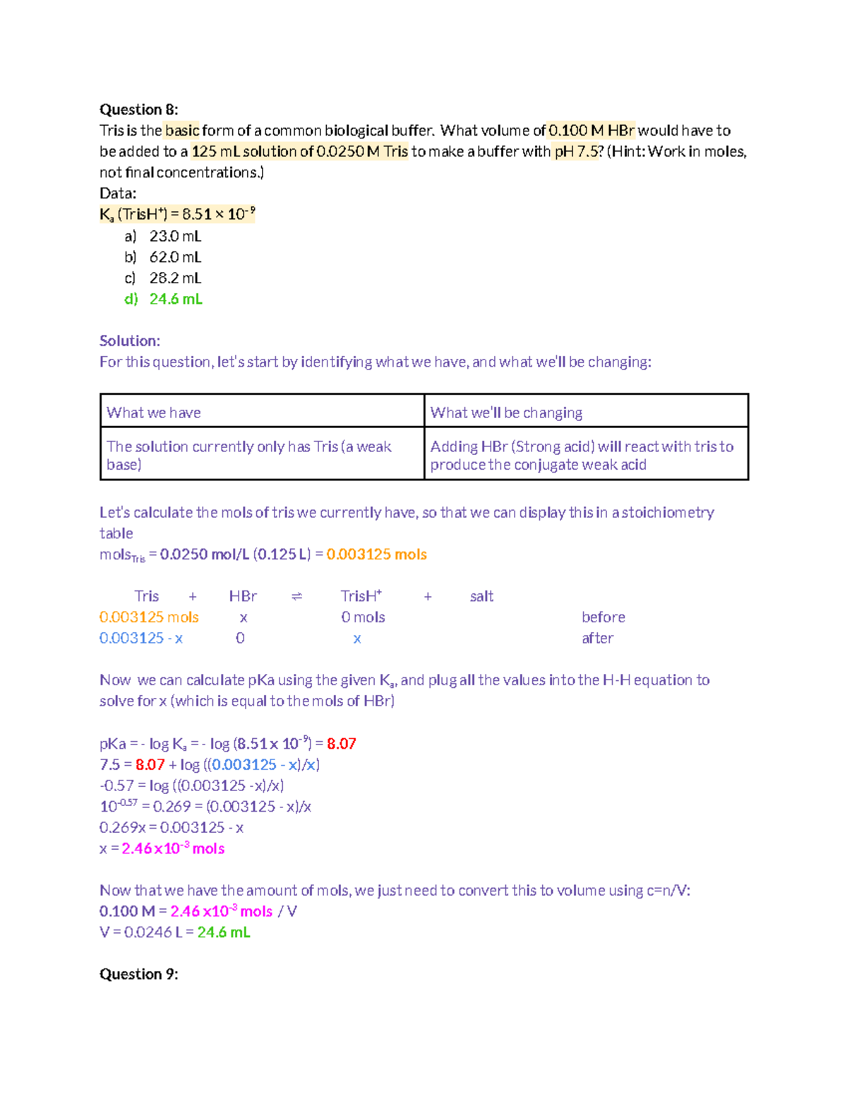 CHEM 1AA3 Practice Test 1: Questions 8-10 Solutions - Studocu