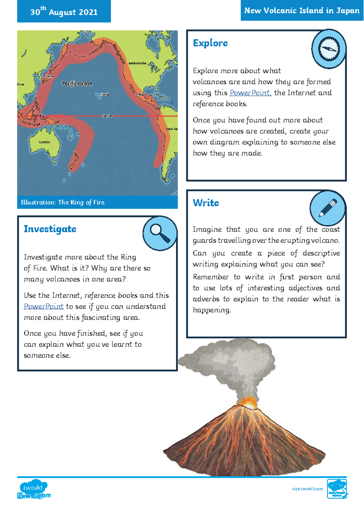 Daily News Task Sheet: New Volcanic Island in Japan (Aug 2021) - Studocu