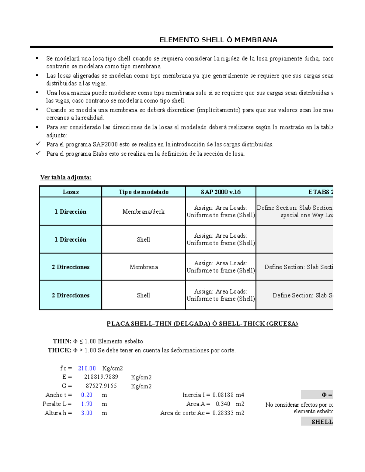 275026931 Análisis de Elementos Shell y Membrana en SAP y ETABS - Studocu