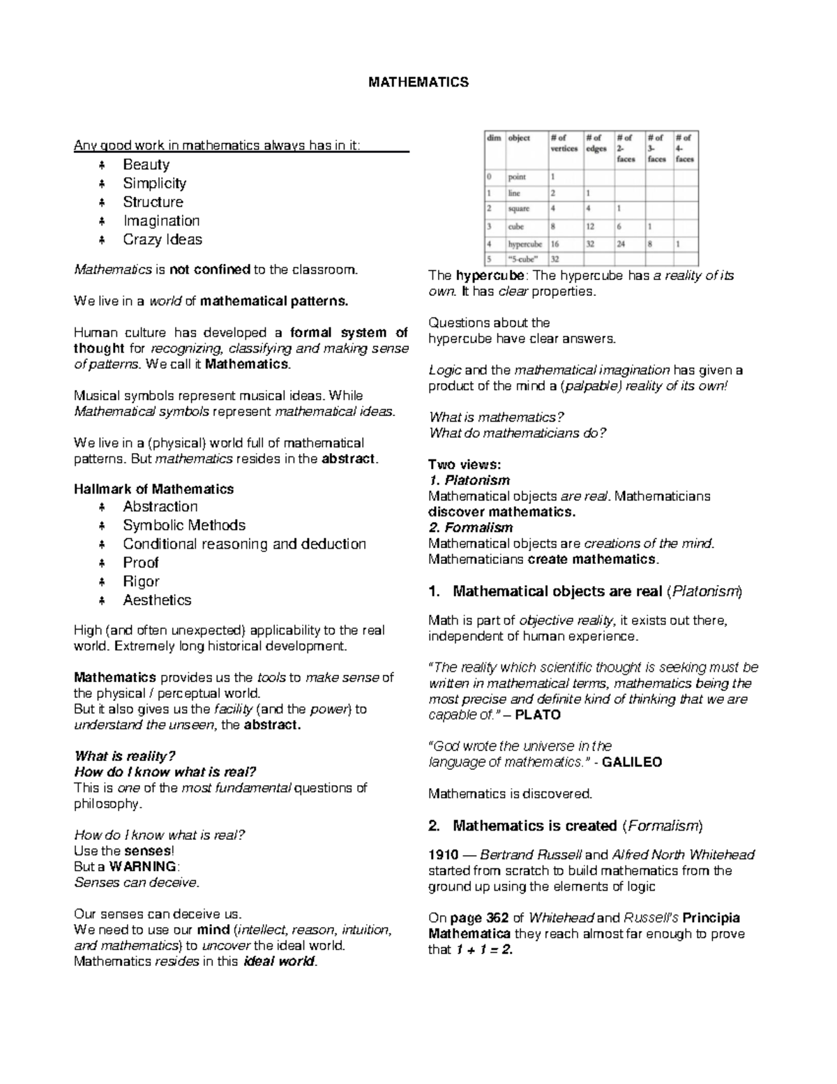 MATH123 - Lecture Notes 1: Understanding Mathematical Concepts - Studocu