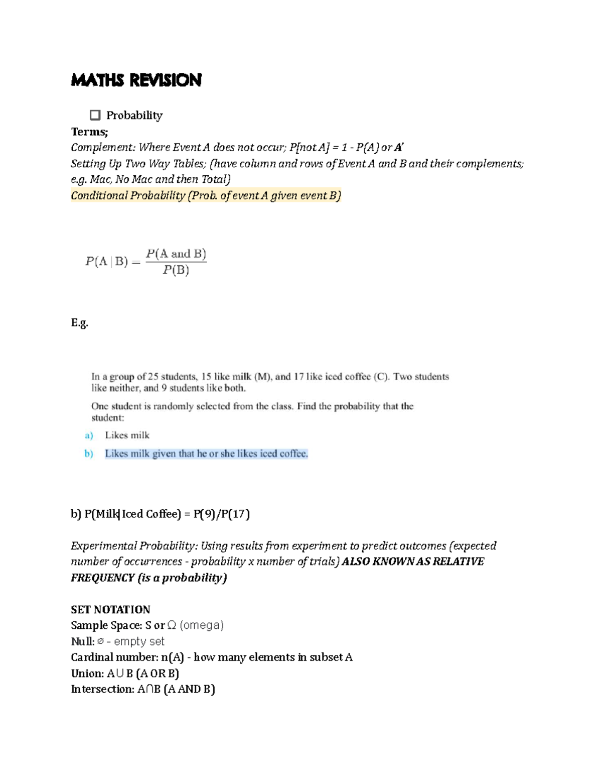 MATHS REVISION: Probability, Data Analysis & Geometry Concepts - Studocu