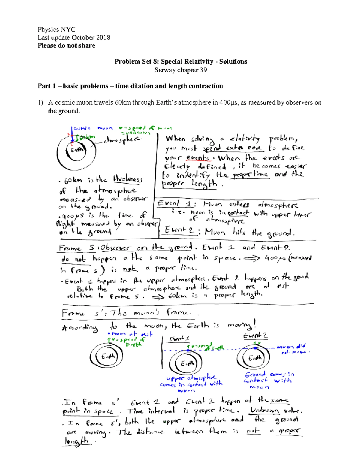 PS 39 Solutions to Chapter 39: Relativity Concepts & Problems - Studocu