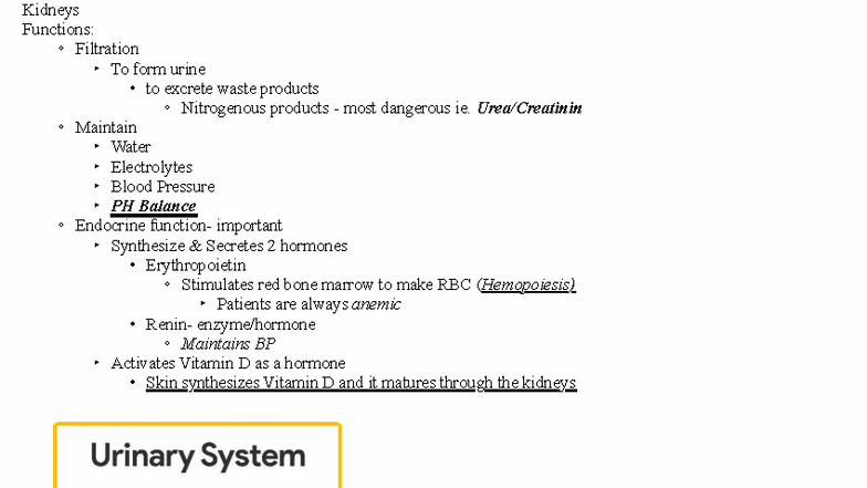 Chapter 24 Renal System: Kidney Functions and Urine Formation - Studocu