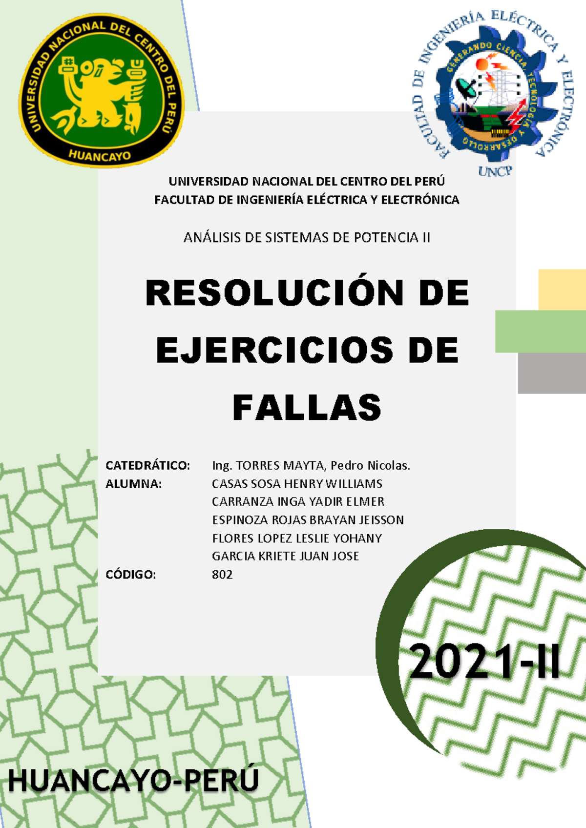 Grupo 4 - Ejercicio de Fallas en Sistemas de Potencia II - Document Preview
