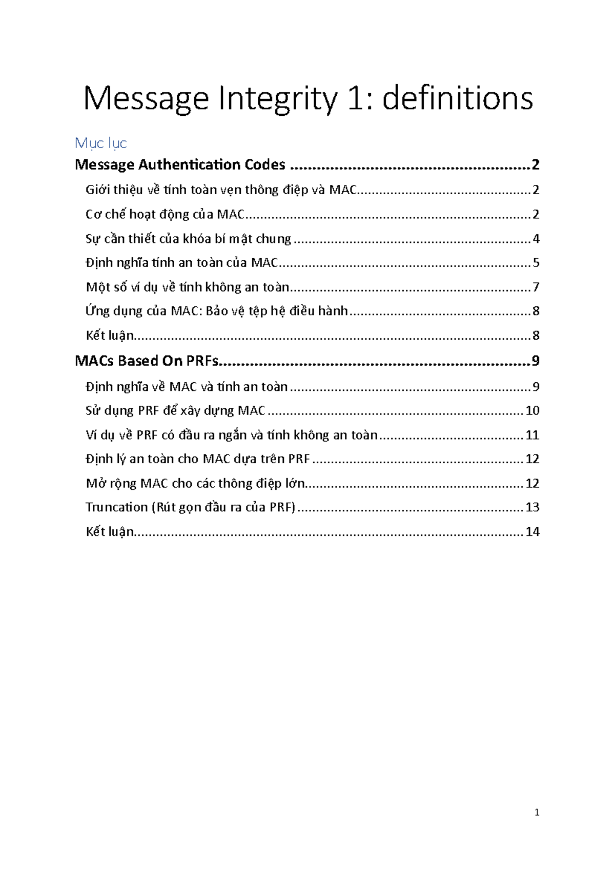 Message Integrity 1 - Coursera Cryptography 1 - Message Integrity 1 ...