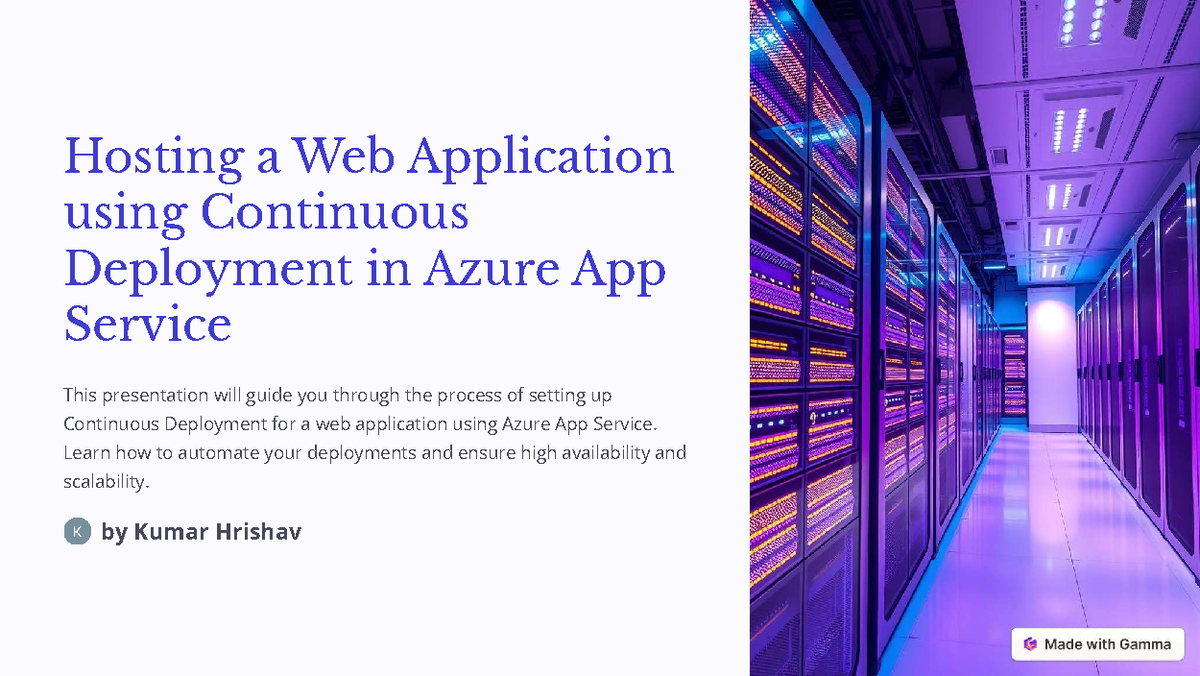 Continuous Deployment of Web Apps in Azure App Service: A Guide - Studocu