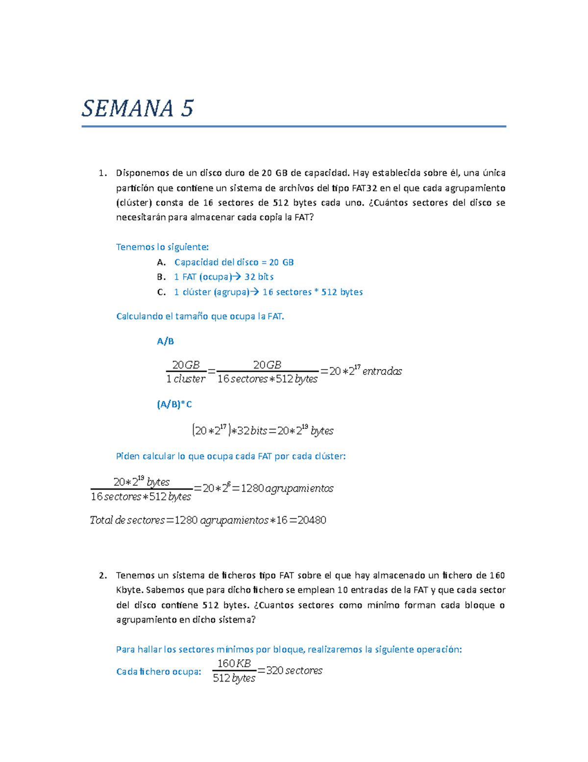 Ejercicios Semana 5: Actividad Virtual en Sistema de Archivos FAT - JBM - Document Preview