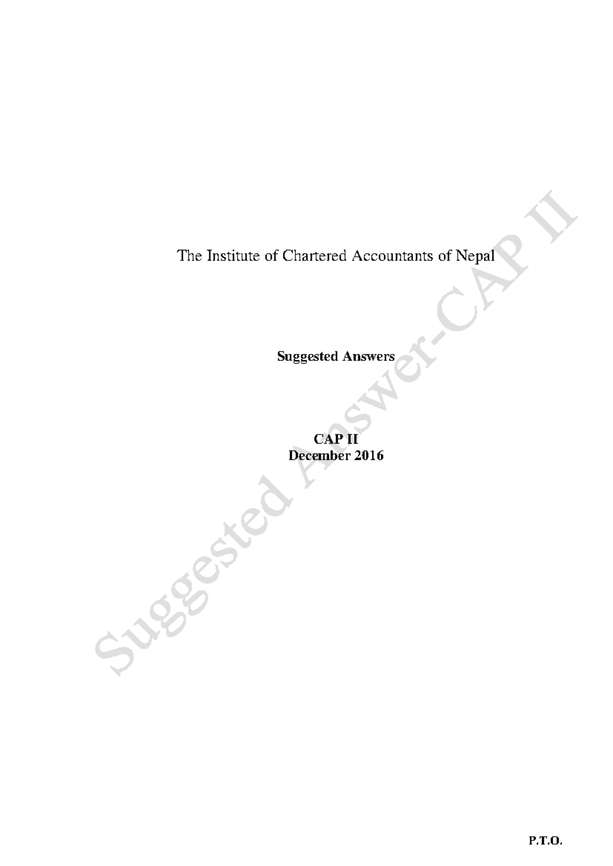 Suggested Answers for CAP II December 2016: Advanced Accounting - Studocu