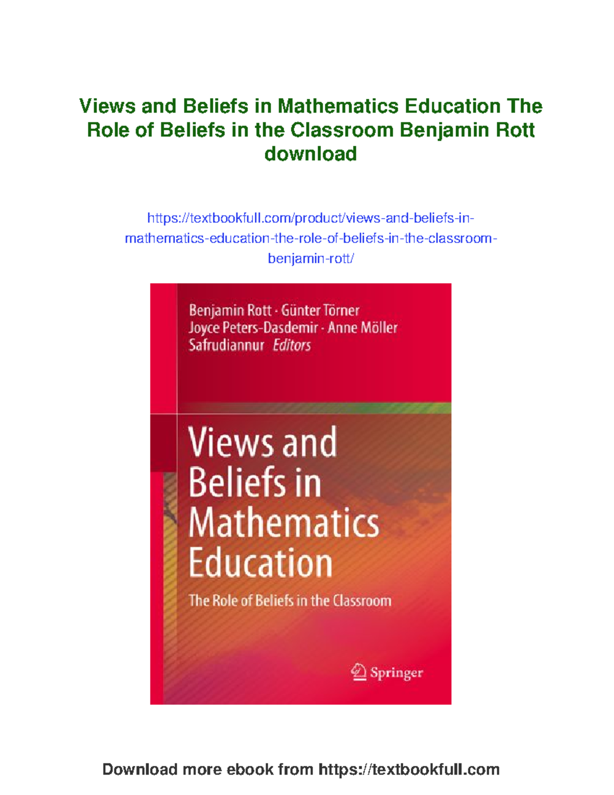 Mathematics Education: Beliefs and Attitudes in the Classroom - Studocu