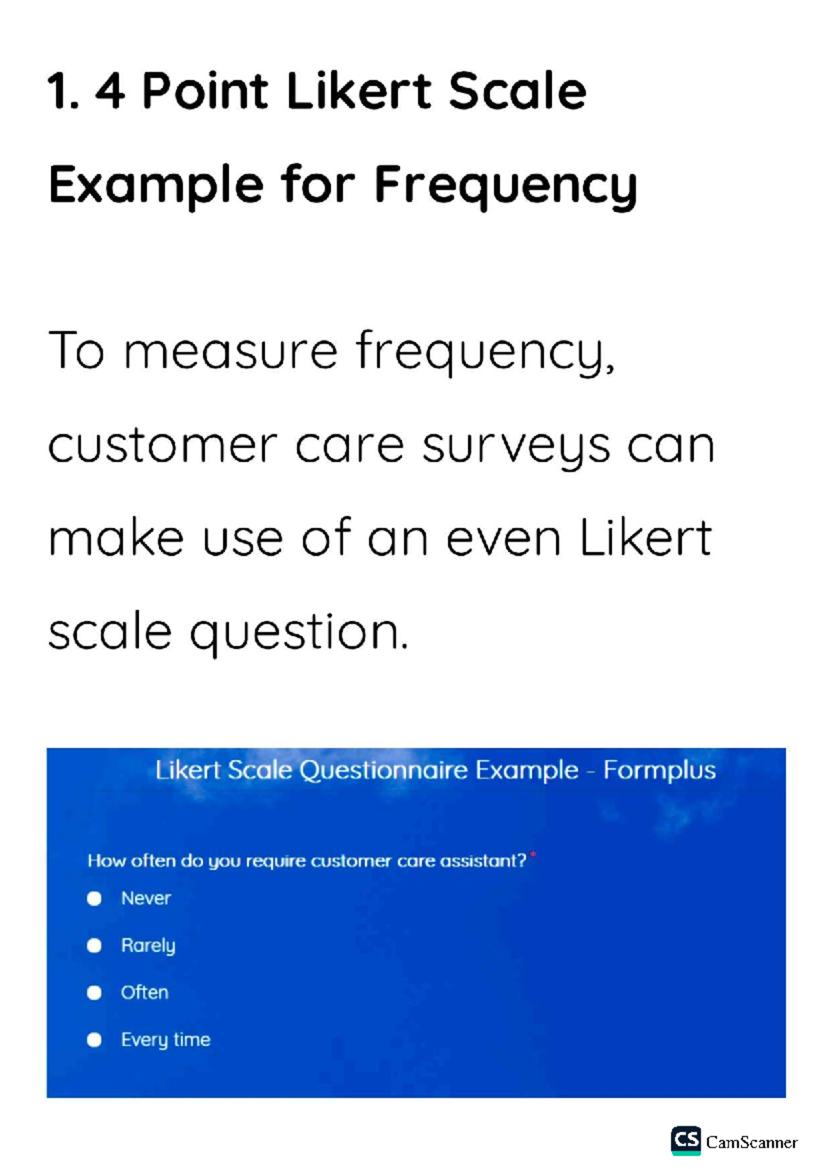 4 Point Likert Scale Examples for Customer Surveys - Studocu