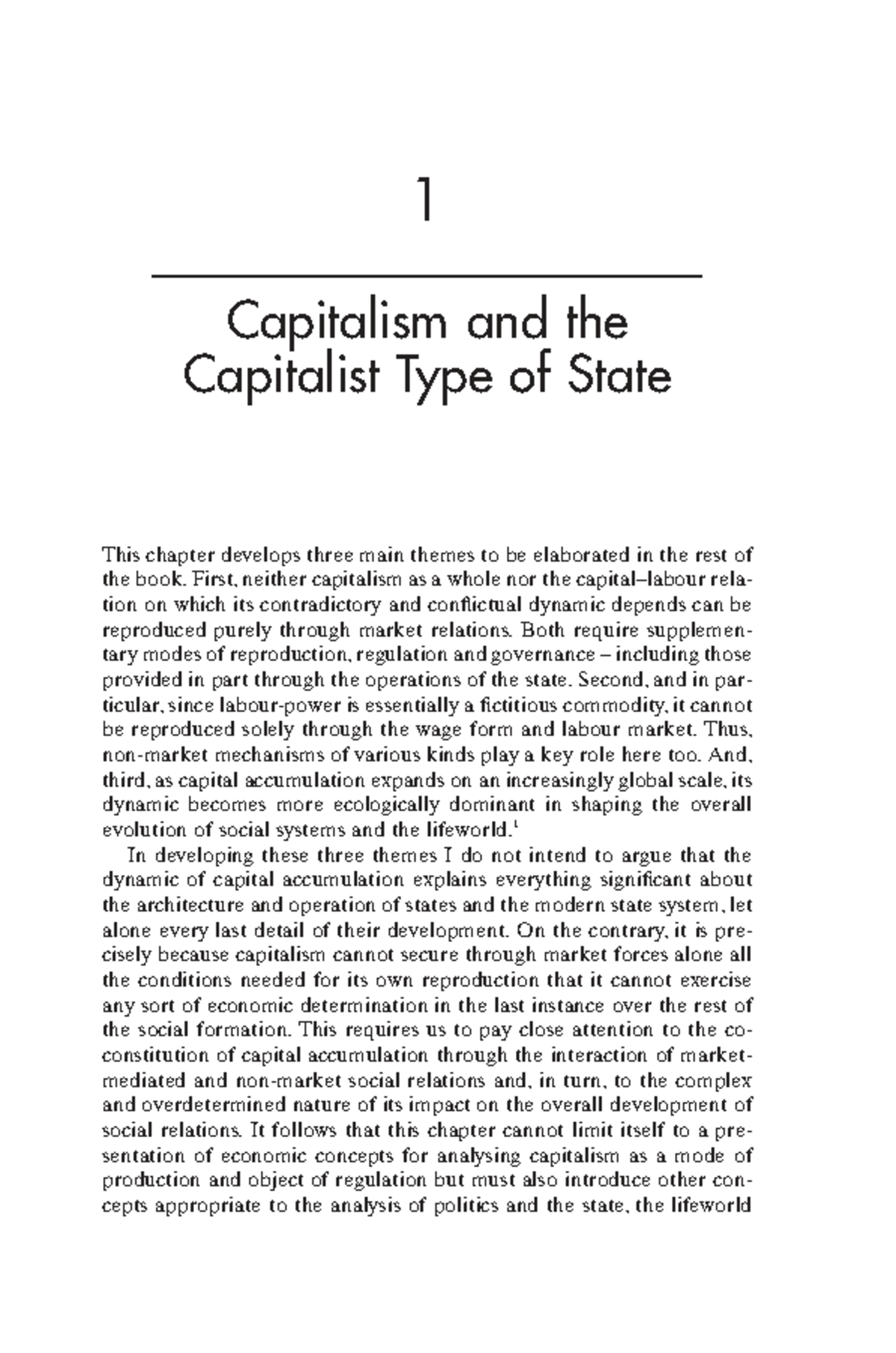 Capitalism and the Capitalist Type of State: Key Themes and Analysis ...
