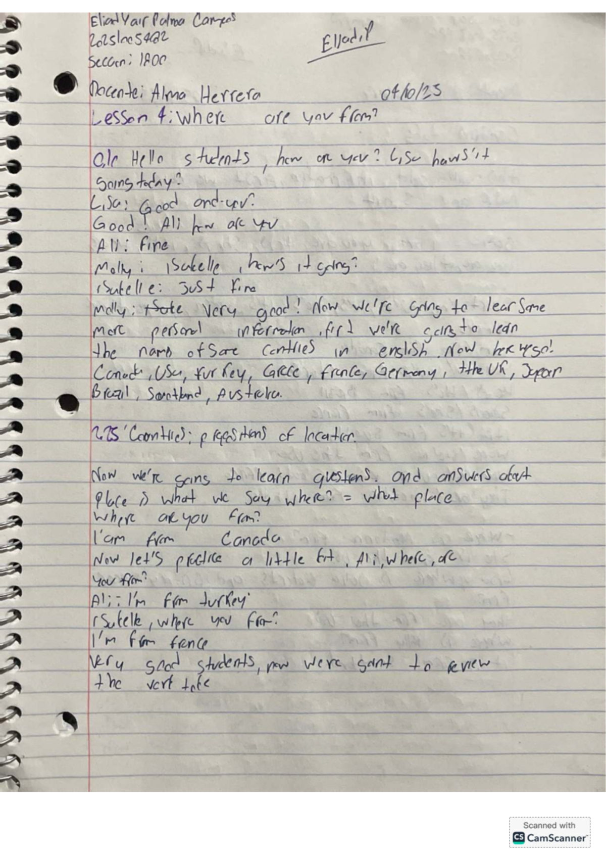 Inglés Lesson 4: Where Are You From? (04710) - Studocu