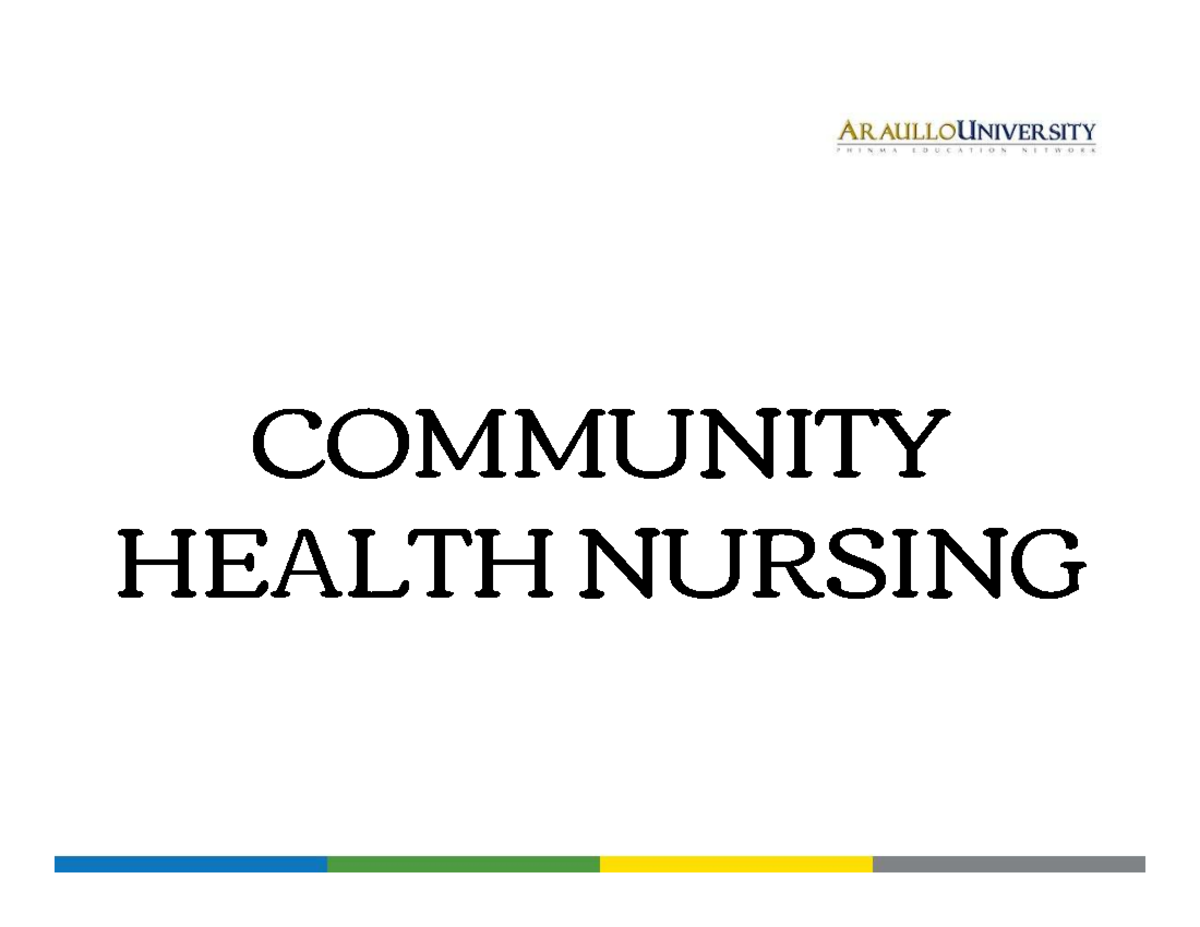 COMMUNITY HEALTH NURSING: A Comprehensive Overview of Practices and ...