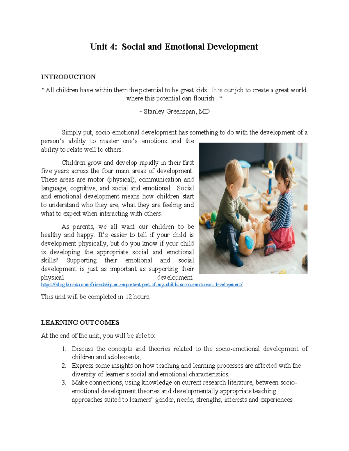 Unit-4- Final- Coverage- Topic-01- Socio- Emotional- Development - Unit ...