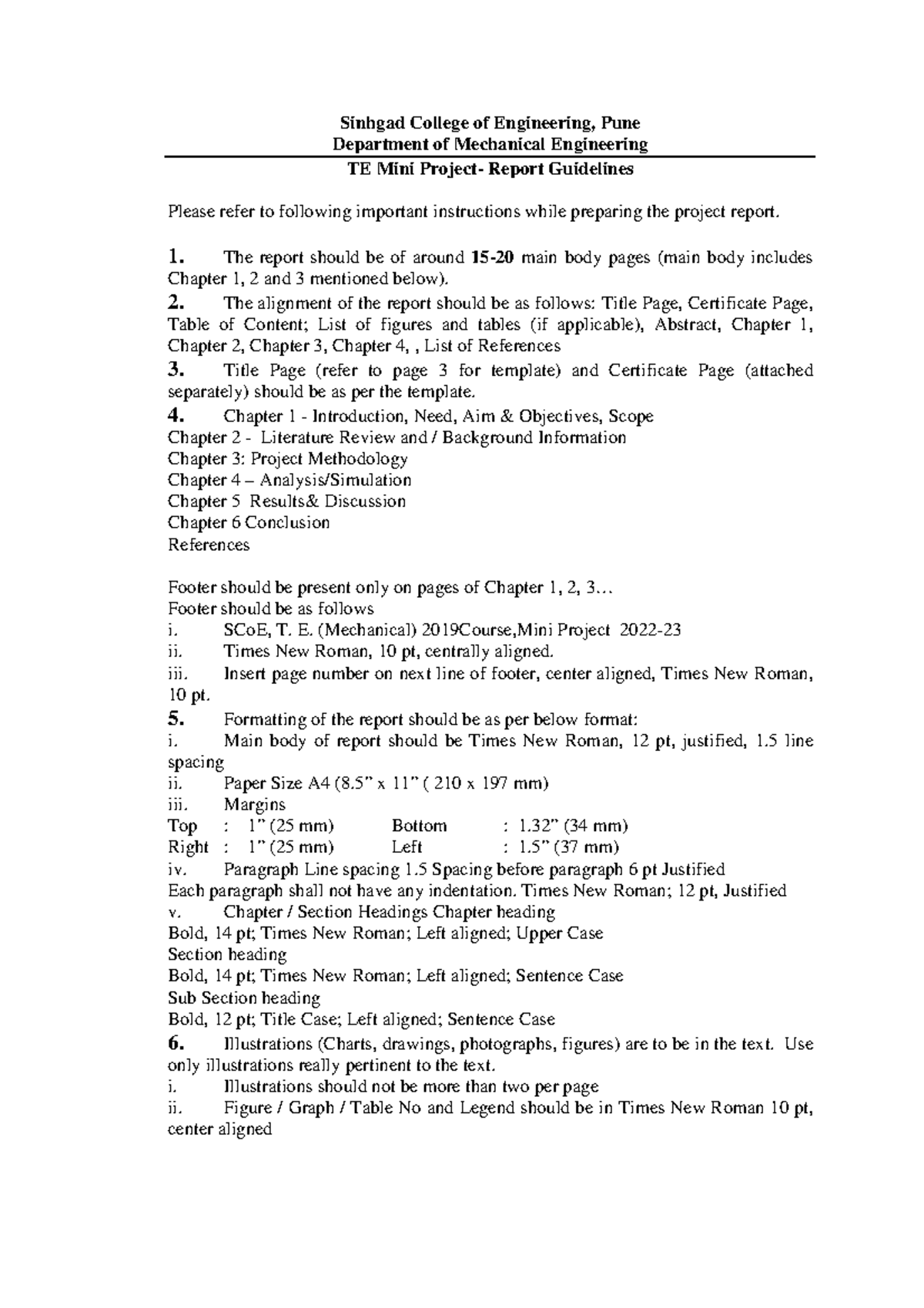 TE Mini Project Report Guidelines for SCoE Mechanical Engineering - Studocu
