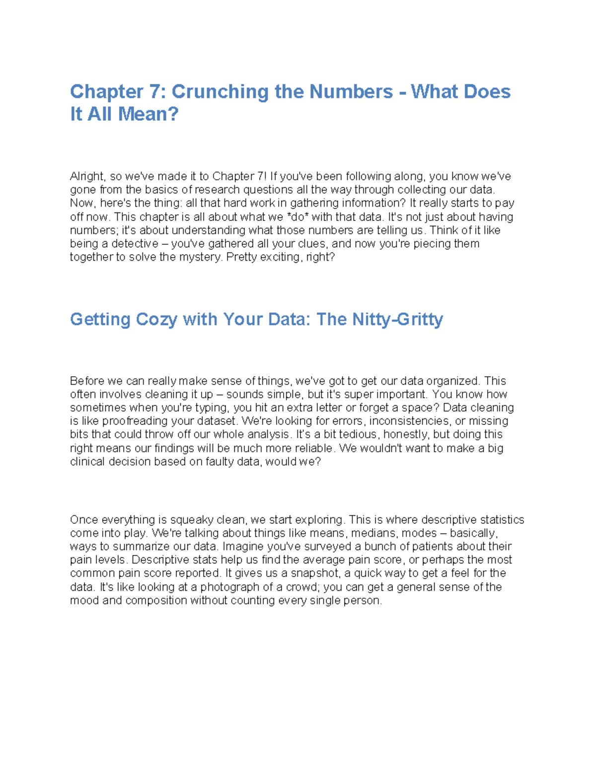 Nursing Research CH7: Understanding Data Analysis Techniques - Studocu