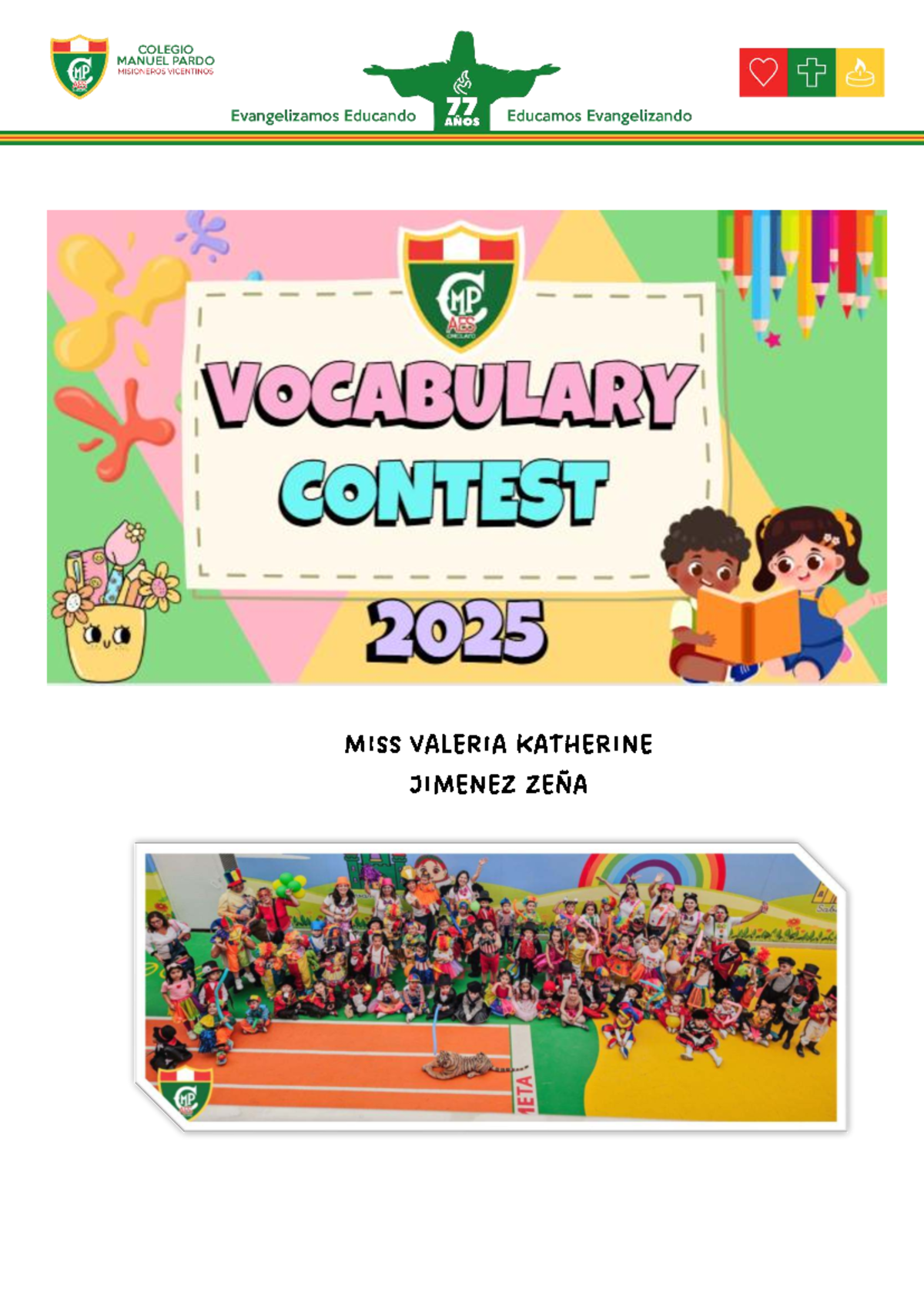 Vocabulary Contest for Kindergarten - 5 Years - 2025 - Studocu