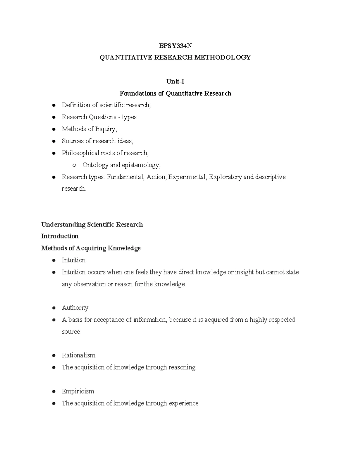 BPSY334 - End Semester Exam: Quantitative Research Methodology ...