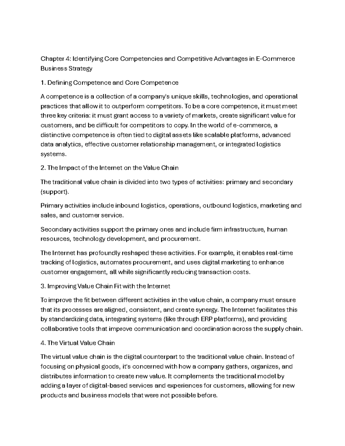 Chapter 4: Core Competencies & Competitive Advantages in Business ...