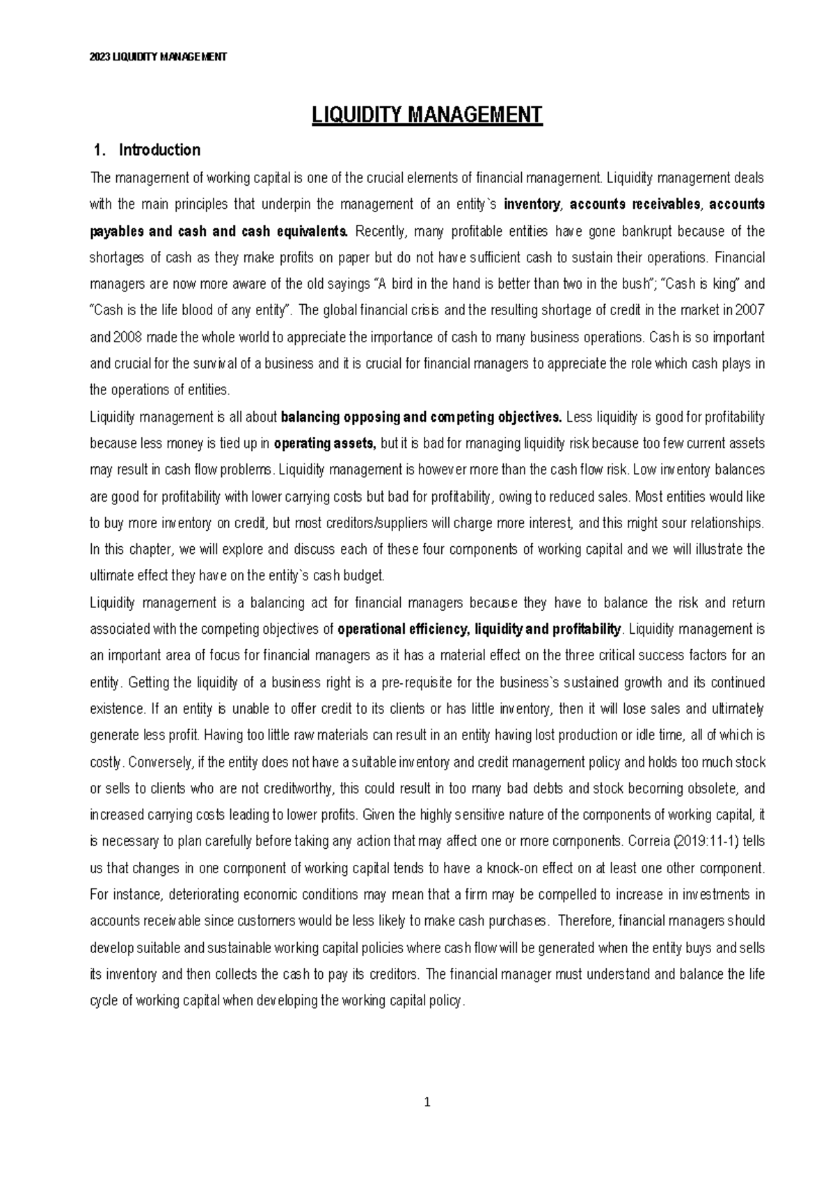 2024 Liquidity Management Notes S2(1) - Studocu
