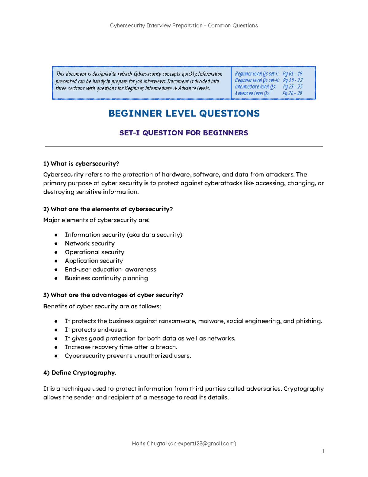 Cybersecurity Interview Prep: Common Questions & Concepts - Studocu