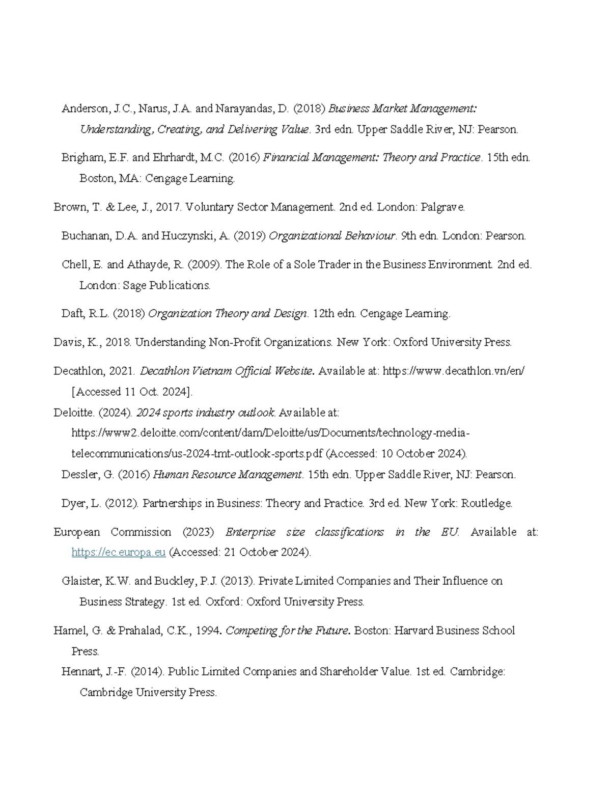 References for CBE Course: Key Texts and Resources - Studocu