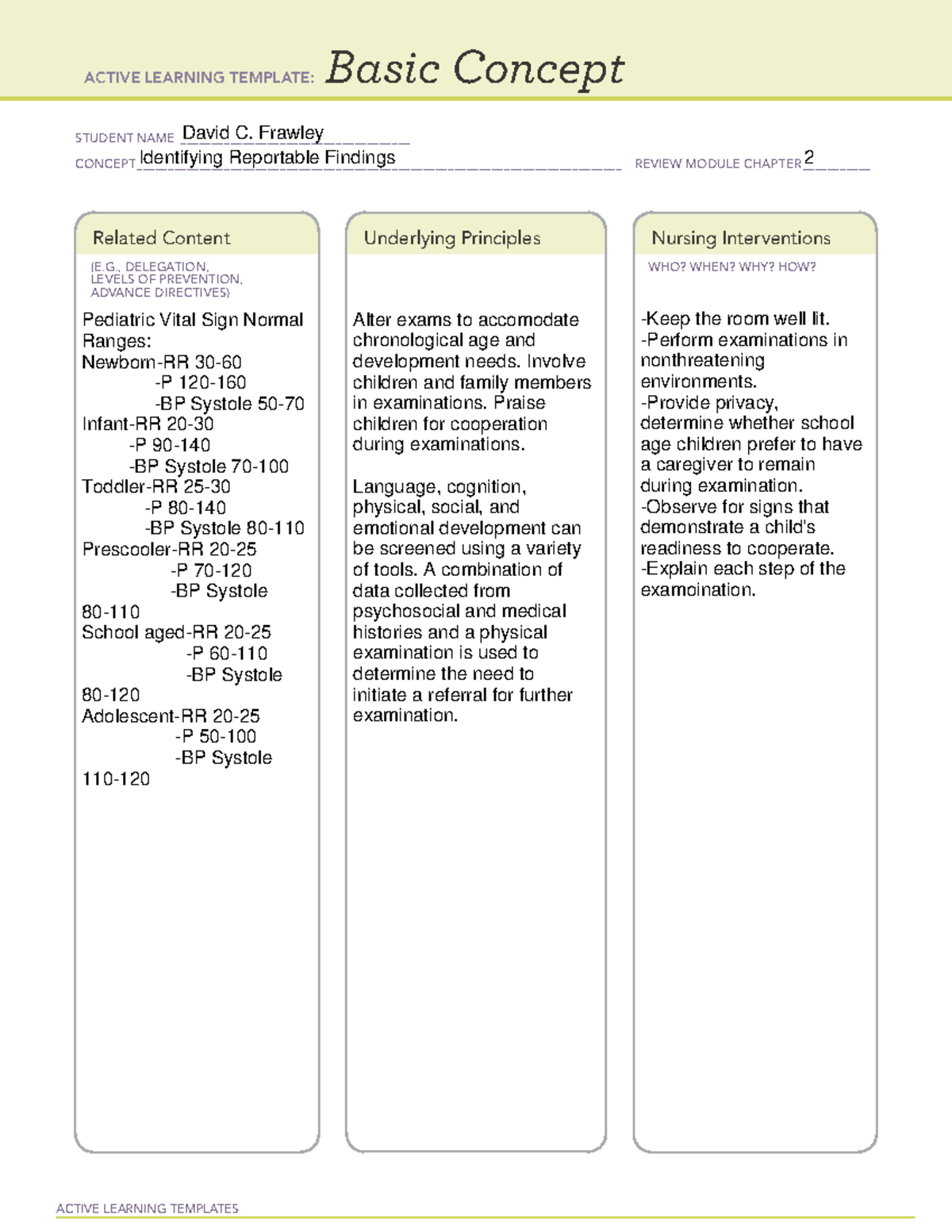 8. Active Learning Template: Identifying Reportable Findings - Studocu