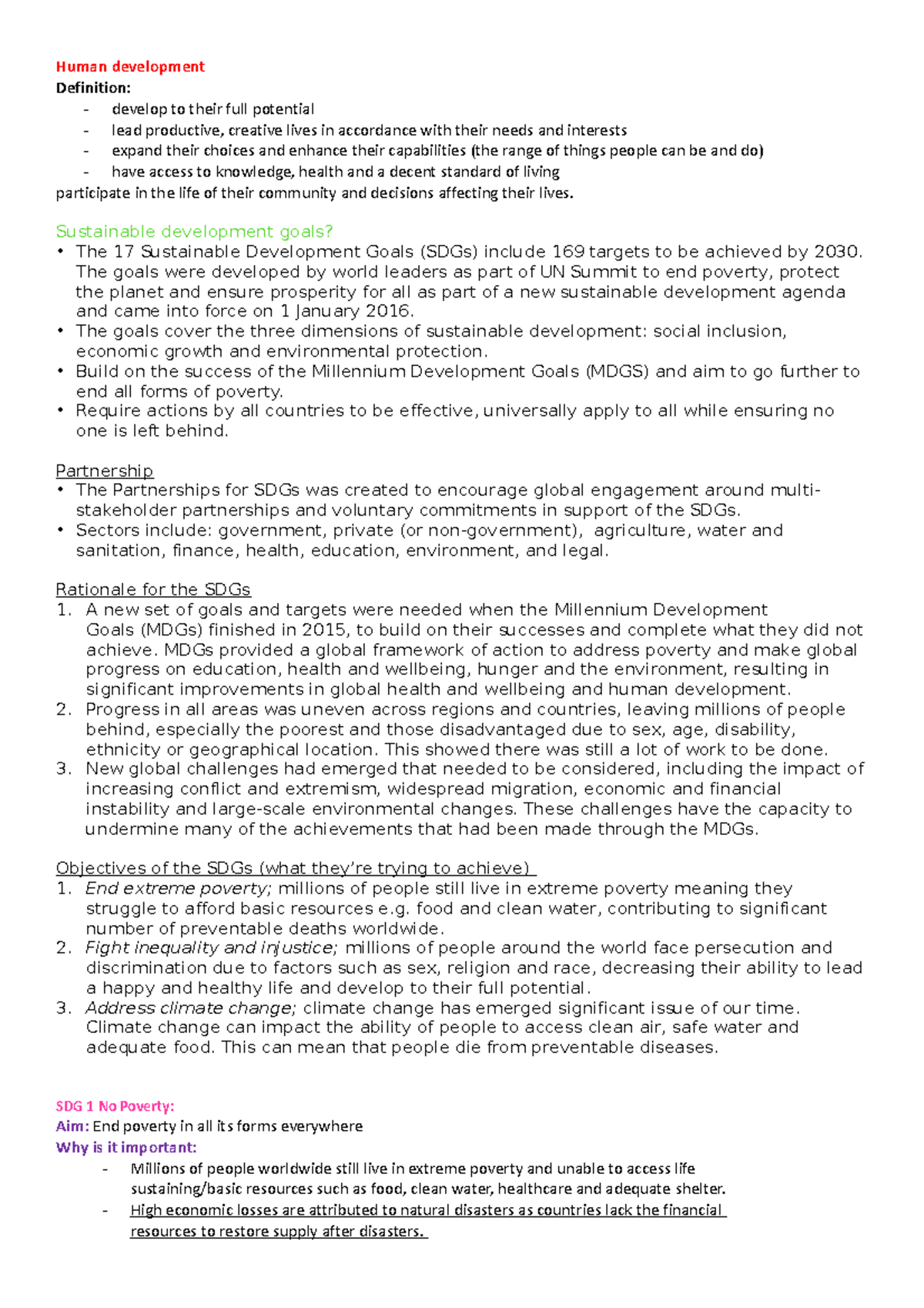 SDG 1 No Poverty: Comprehensive Notes on Sustainable Development Goals ...