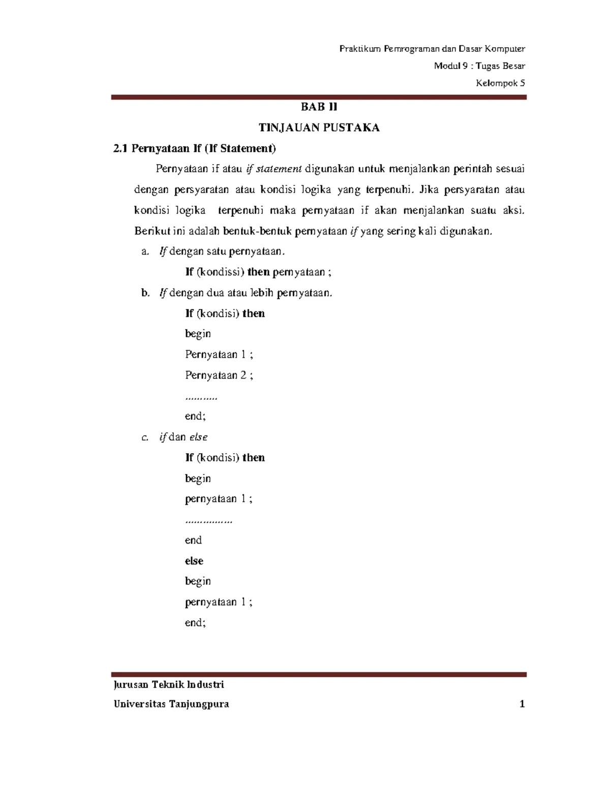 Bab 1 Prak. Pemrograman dan Dasar Komputer Modul 34 - Modul 3 & 4 ...