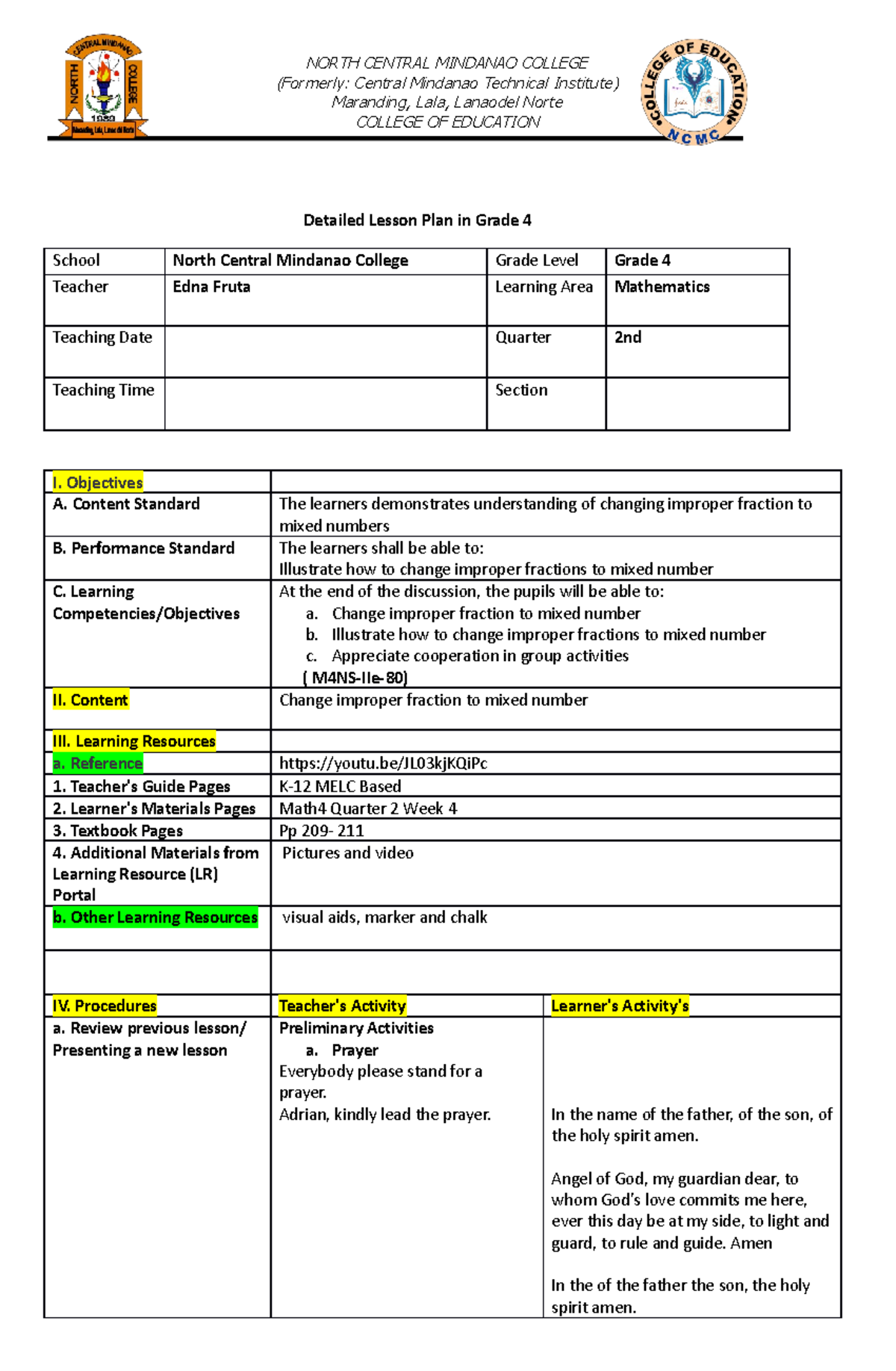 Edna-grade-4.-pre-demo.-lesson-plan - (Formerly: Central Mindanao ...