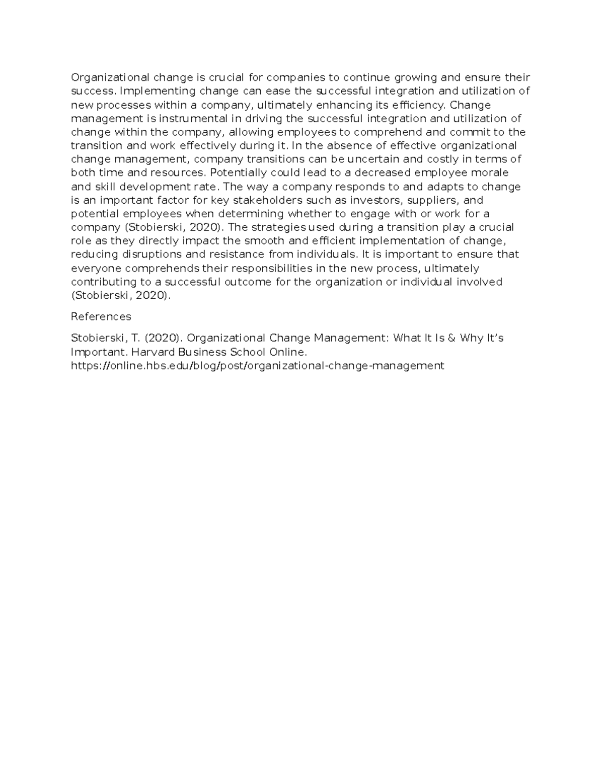 Discussion 1: Strategies for Effective Organizational Change Management ...