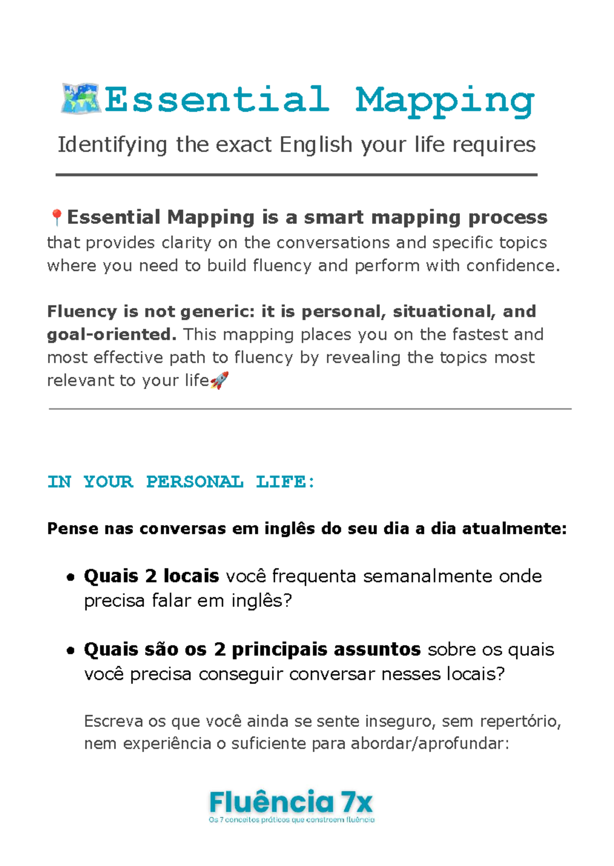 Essential Mapping: Identifying Your Personal English Needs - Studocu